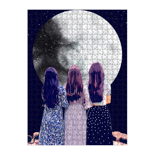 Puzzle Ravensburger "Bffs design" artboxONE - Menschen,Fashion - Friendship,Girls,Women,Moon,Friend,Bff - Bild friendship