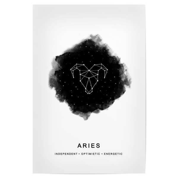 Poster 30x20 cm "Aries Constellation" artboxONE - Typografie,Schwarzweiß,Galaxy