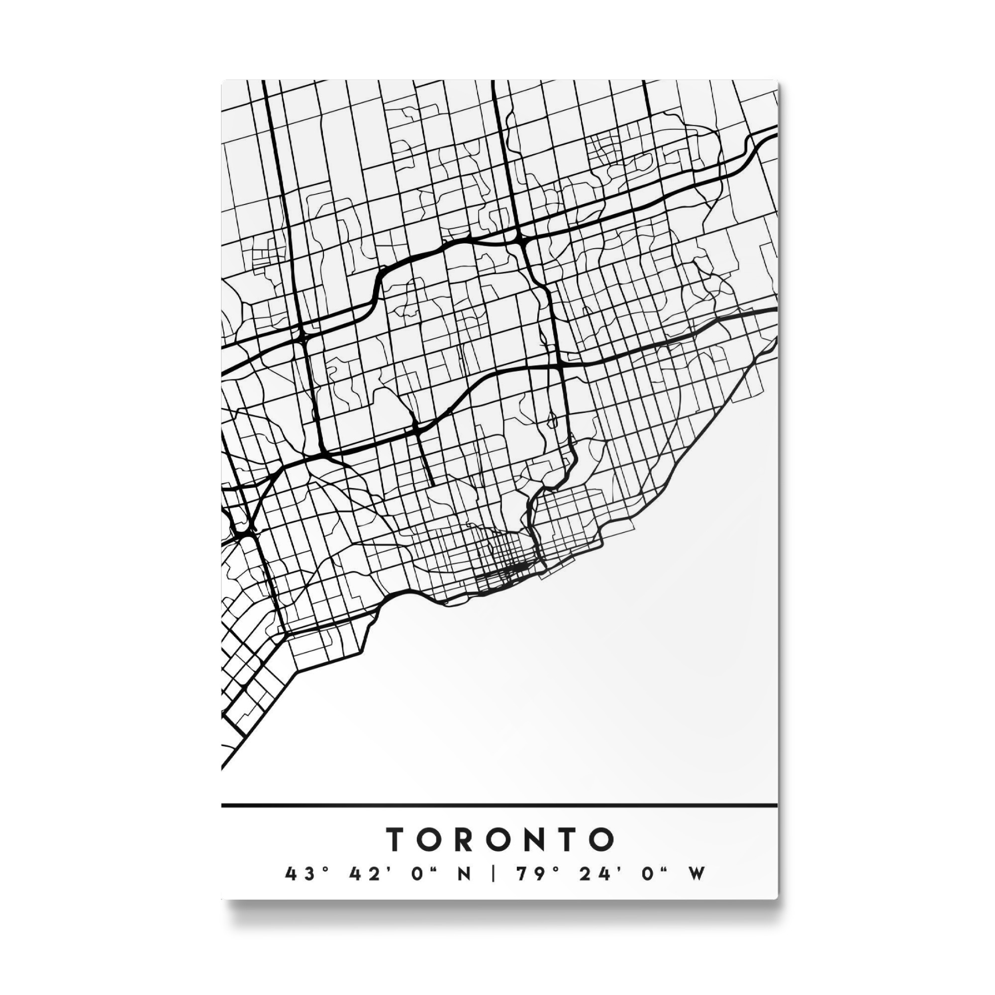 Galerie-Print "TORONTO CANADA BLACK CITY MAP" 75x50 cm artboxONE
