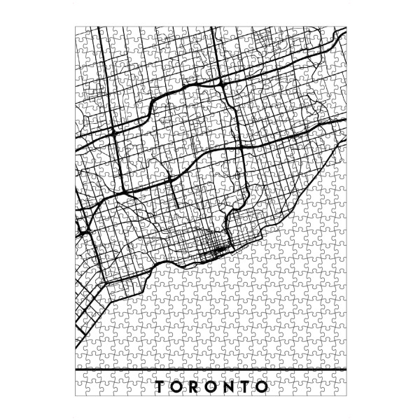 artboxONE Puzzle "TORONTO CANADA BLACK CITY MAP" artboxONE - Städte,Reise,Schwarzweiß,Städte / Weitere,Kartografie - Toronto,Canada,Map,Coordinates