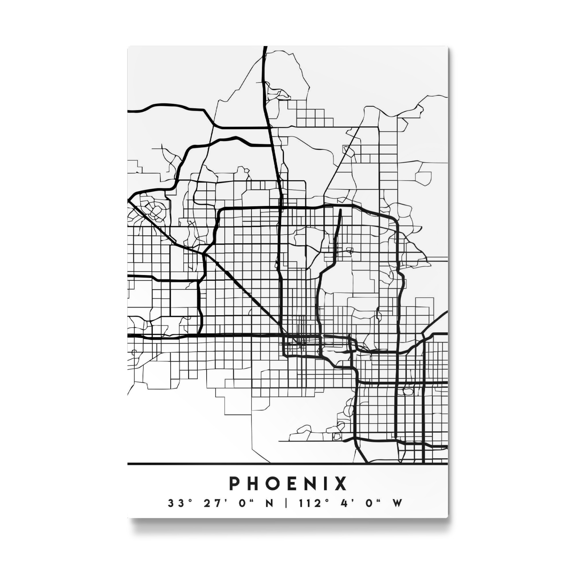 Galerie-Print "PHOENIX ARIZONA BLACK CITY MAP" 30x20 cm artboxONE
