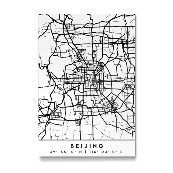 Galerie-Print "BEIJING CHINA BLACK CITY MAP" 30x20 cm artboxONE