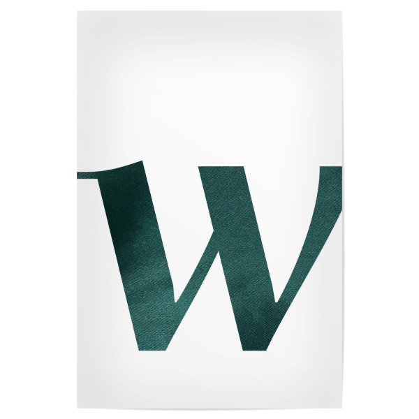 Poster 30x20 cm "Green W" artboxONE - Buchstaben / W - Buchstaben,Typografie,Typography