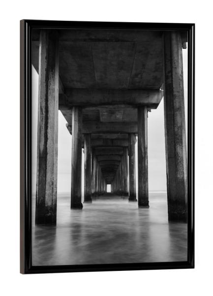 Poster mit schwarzem Rahmen "Scripps Pier" artboxONE - Reise,Schwarzweiß,Reise / Strand und Meer - Scripps pier,Pier,San diego,Beach