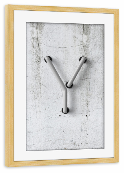 Poster mit Rahmen kiefer "Neon Alphabet Off - Y" artboxONE - Buchstaben / Y