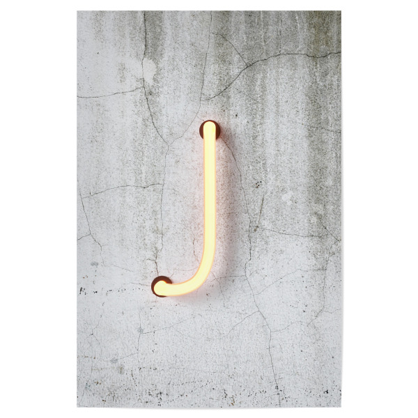 Poster "Neon Alphabet On - J" artboxONE - Buchstaben / J - Buchstabenset-neon1,Buchstabe-j,Neon sign,Neon art