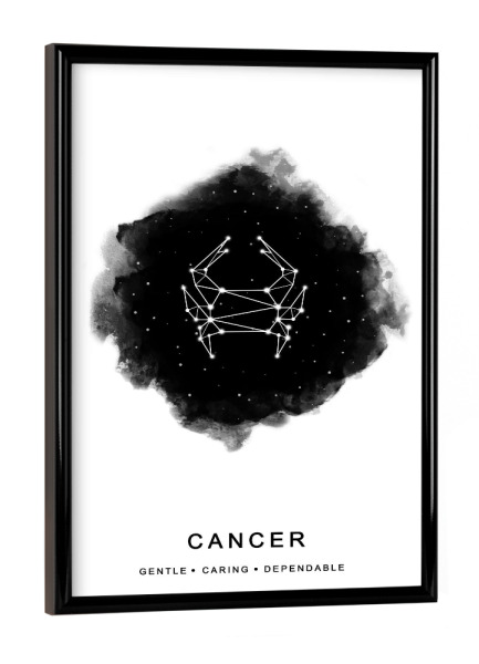 Poster mit schwarzem Rahmen "Cancer constellation zodiac" artboxONE - Abstrakt,Schwarzweiß,Galaxy