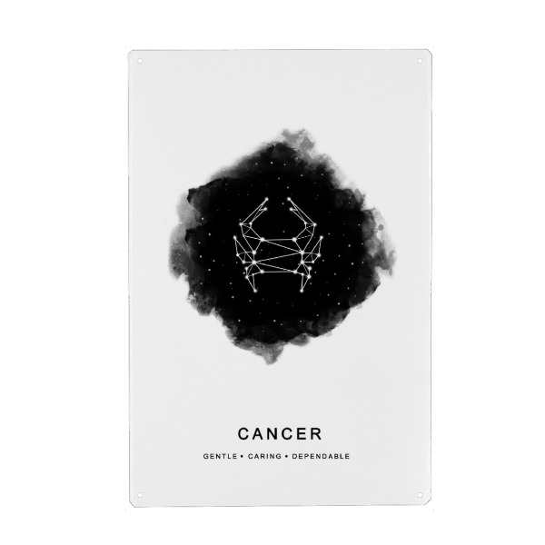 Holzbild "Cancer constellation zodiac" artboxONE - Abstrakt,Schwarzweiß,Galaxy