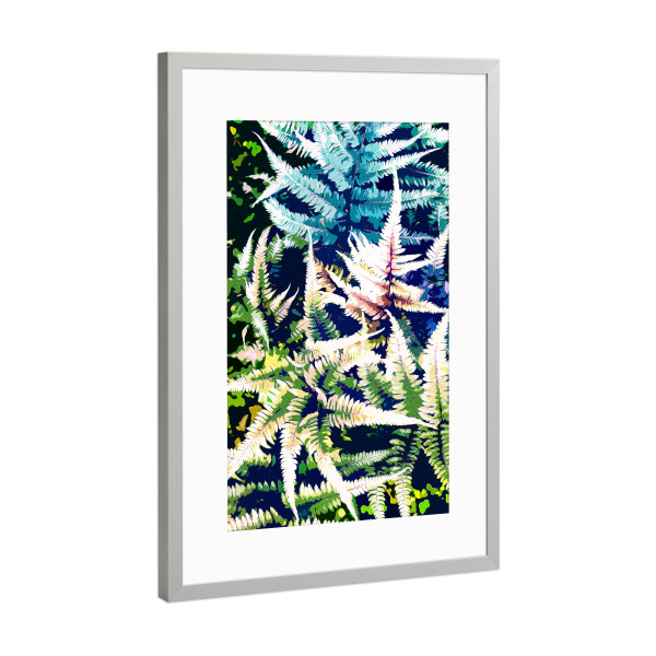 Poster mit Rahmen Silber "Wild Jungle" artboxONE - Natur - Nature,Forest,Wild,Travel,Adventure,Leaves,Botanical,Exotic,Dark,Dark nature