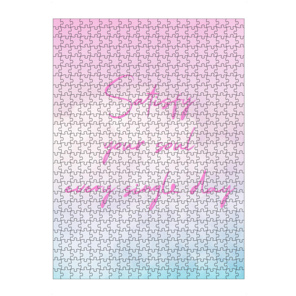 artboxONE Puzzle "Satisfy your soul every single day" artboxONE - Typografie - Himmel,Wolken,Pastell,Pastelltöne,Soul - Bild himmel