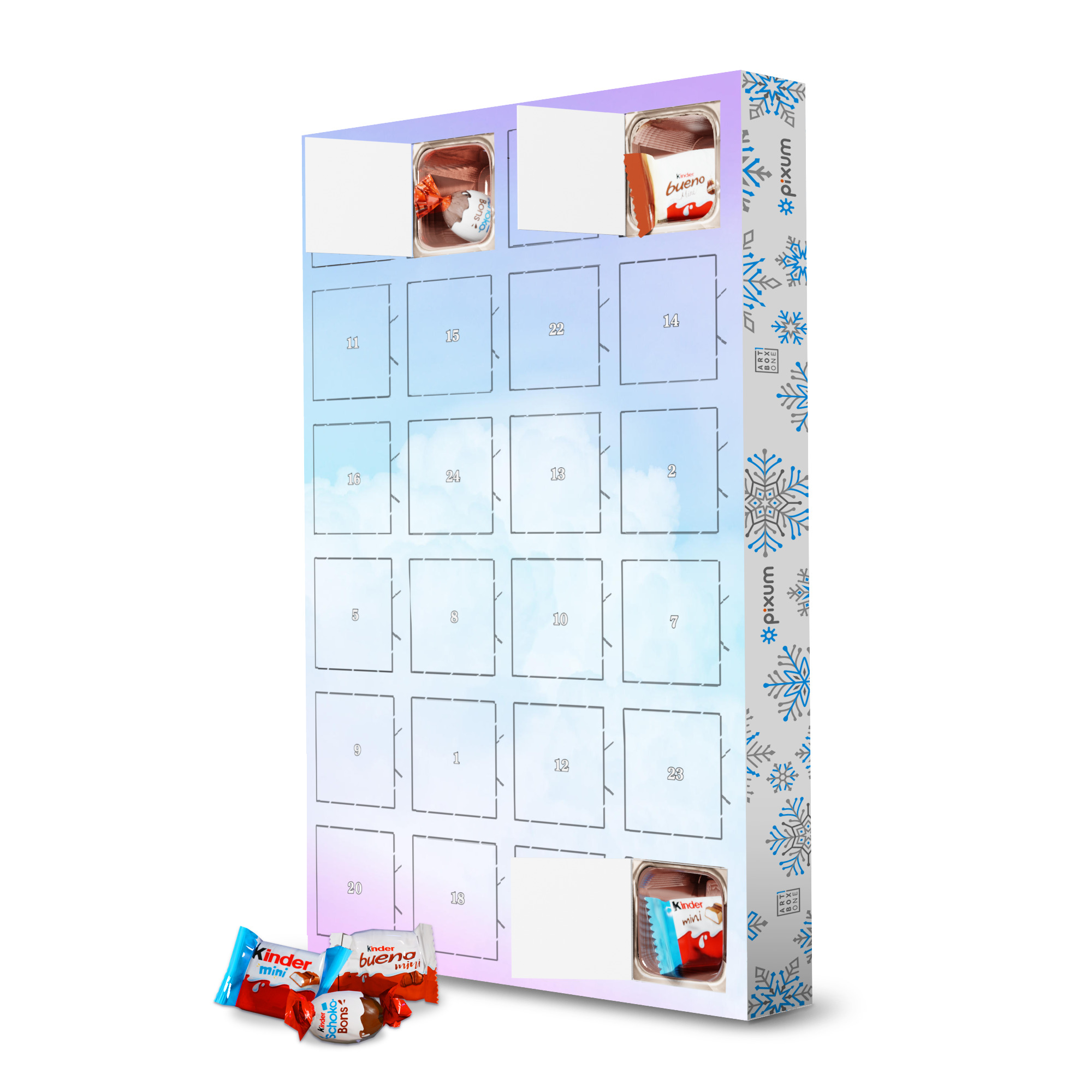 Adventskalender mit Produkten von Kinder Happy Pastel Clouds - Pink Lila artboxONE Adventskalender Abstrakt