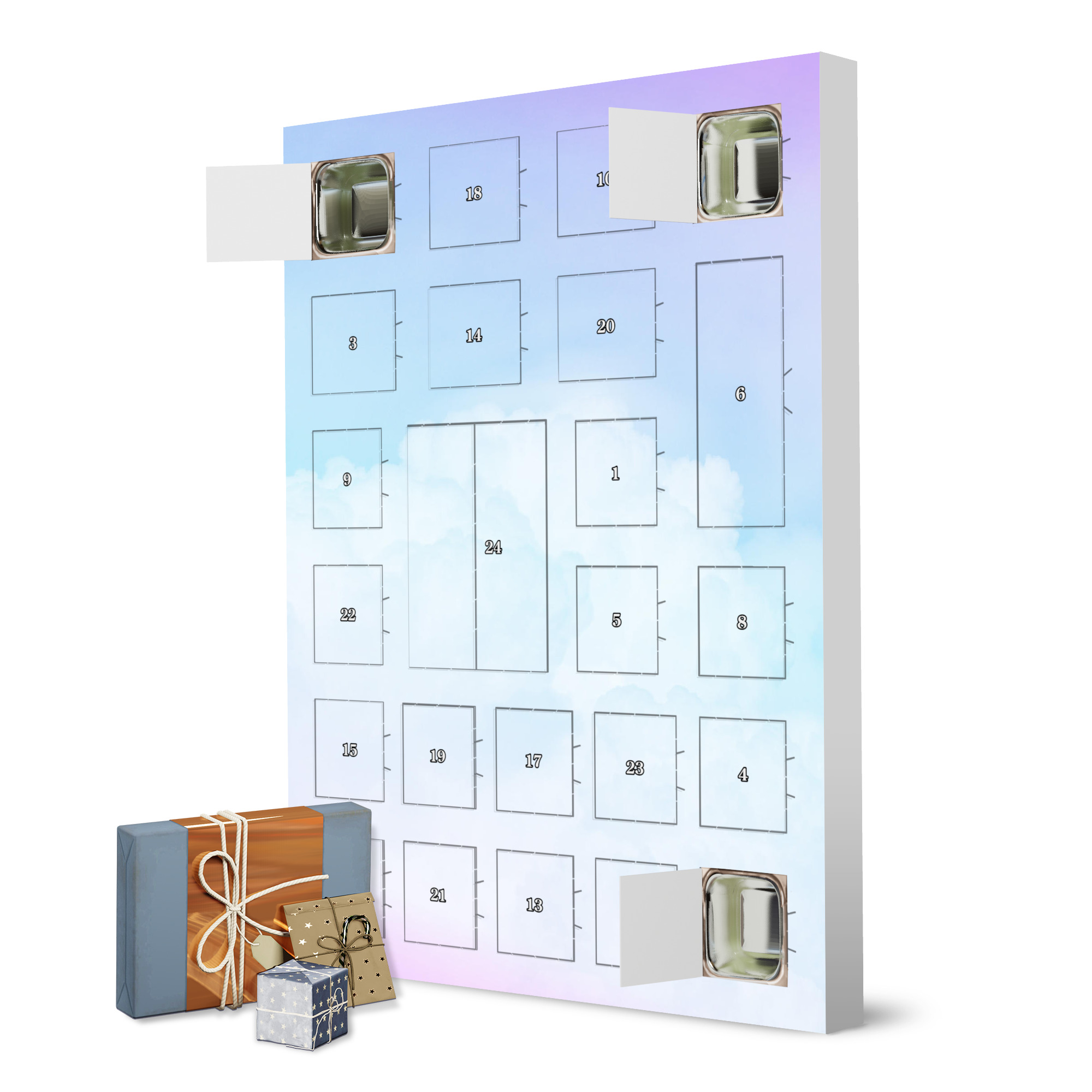 Adventskalender zum Selbstbefüllen Happy Pastel Clouds - Pink Lila artboxONE Adventskalender Abstrakt