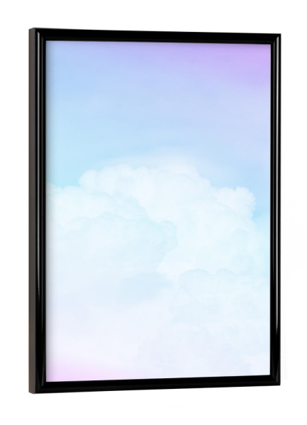 Poster mit schwarzem Rahmen "Happy Pastel Clouds - Pink Lila" artboxONE - Abstrakt - Himmel,Wolken