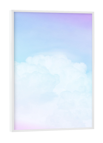 Poster mit weißem Rahmen "Happy Pastel Clouds - Pink Lila" artboxONE - Abstrakt - Himmel,Wolken