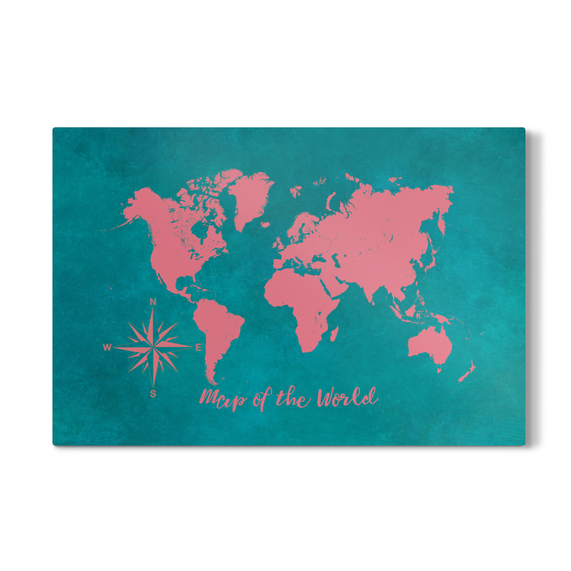 Galerie-Print "World map pink blue" 75x50 cm artboxONE
