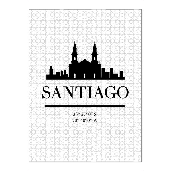 Puzzle Ravensburger "SANTIAGO DE CHILE BLACK SKYLINE" artboxONE - Städte,Schwarzweiß,Städte / Weitere