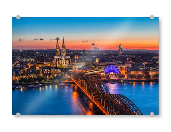 Acrylglasbild "Sonnenuntergang in Köln" artboxONE - Städte / Köln - Köln,Koeln,Sonnenuntergang,Rhein,Abend,Deutschland,Dom,Domstadt