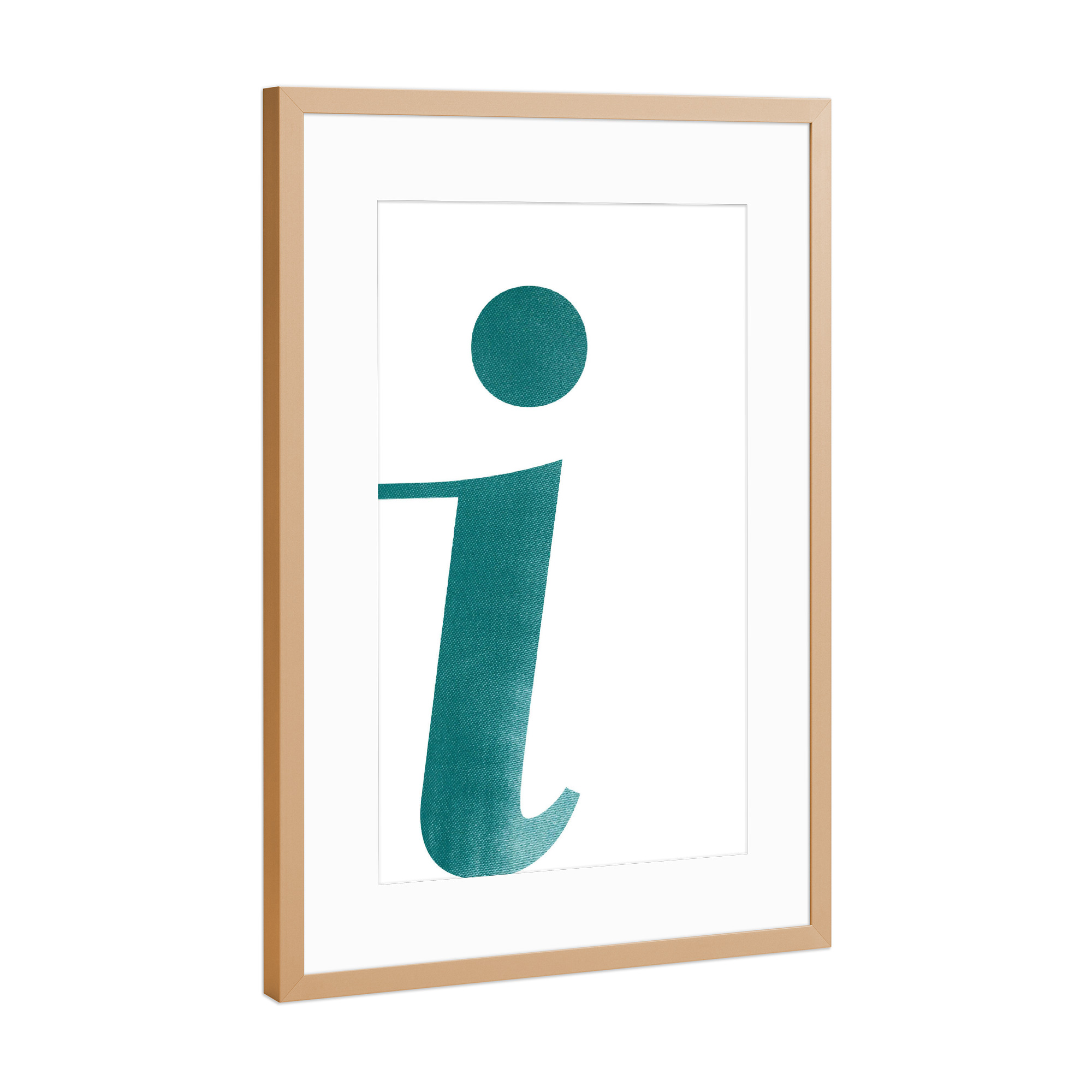 Poster mit Rahmen Kupfer "Mint I" artboxONE - Buchstaben / I - Buchstaben,Typography,Typografie