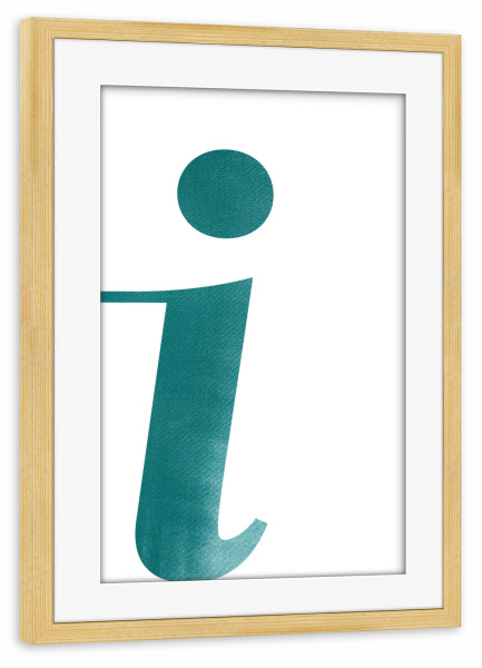 Poster mit Rahmen kiefer "Mint I" artboxONE - Buchstaben / I - Buchstaben,Typography,Typografie