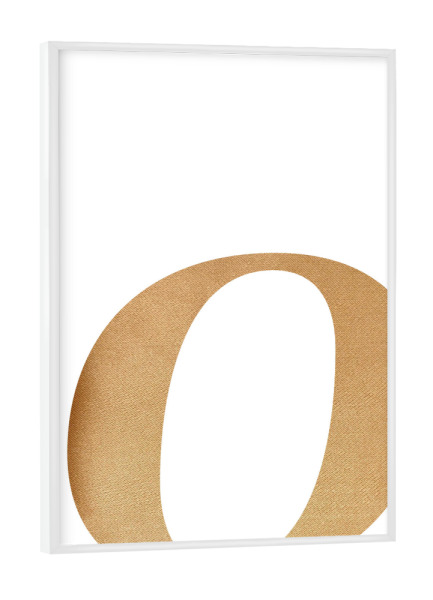 Poster mit weißem Rahmen "Gold O" artboxONE - Buchstaben / O - Typography,Typografie,Buchstaben
