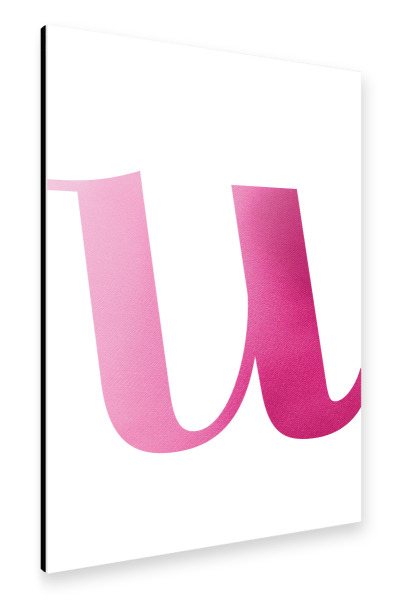 Alu-Dibond "Pink U" 30x20 cm artboxONE