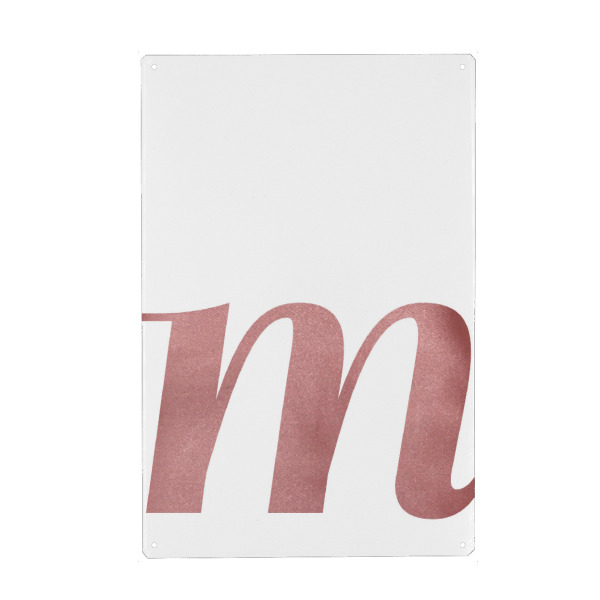 Metall Poster "Pale M" artboxONE - Buchstaben / M - Buchstabe,Typography,Typografie,Alphabet - Blechschild