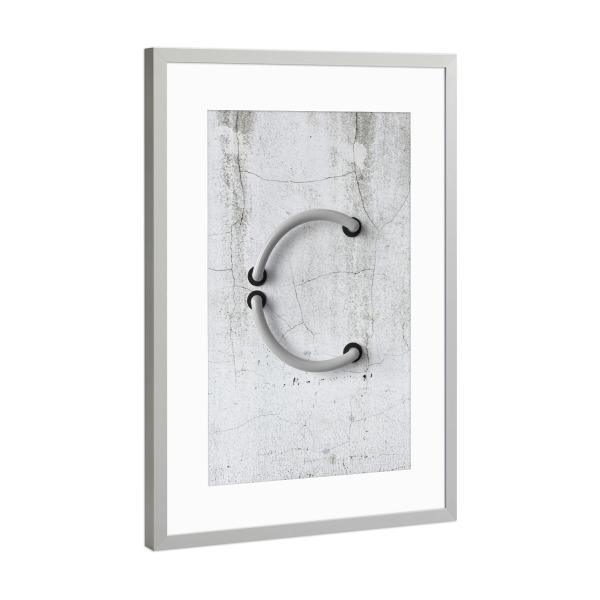 Poster mit Rahmen Silber "Neon Alphabet Off - C" artboxONE - Buchstaben / C - Buchstabenset-neon2,Buchstabe-c,C,Buchstabe,Abc,Alphabet,Neon art