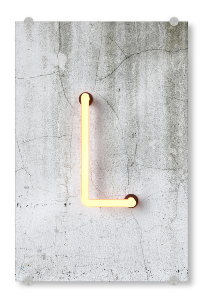 Acrylglasbild "Neon Alphabet On - L" artboxONE - Buchstaben / L - Buchstabenset-neon1,Buchstabe-l,Alphabet,Neon sign,Neon art