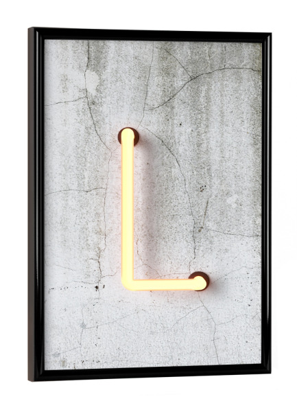 Poster mit schwarzem Rahmen "Neon Alphabet On - L" artboxONE - Buchstaben / L - Buchstabenset-neon1,Buchstabe-l,Alphabet,Neon sign,Neon art