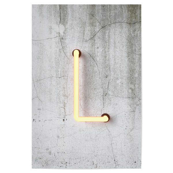 Poster 30x20 cm "Neon Alphabet On - L" artboxONE - Buchstaben / L - Buchstabenset-neon1,Buchstabe-l,Alphabet,Neon sign,Neon art