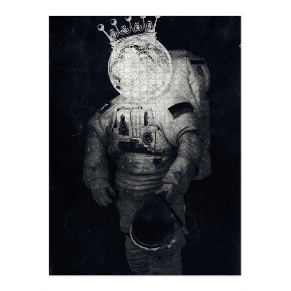 Puzzle Ravensburger "AstroKING" artboxONE - Schwarzweiß,Galaxy - Astronaut,Weltall,Krone,König,Weltraum,Raumfahrer,Kosmonaut - Bild astronaut