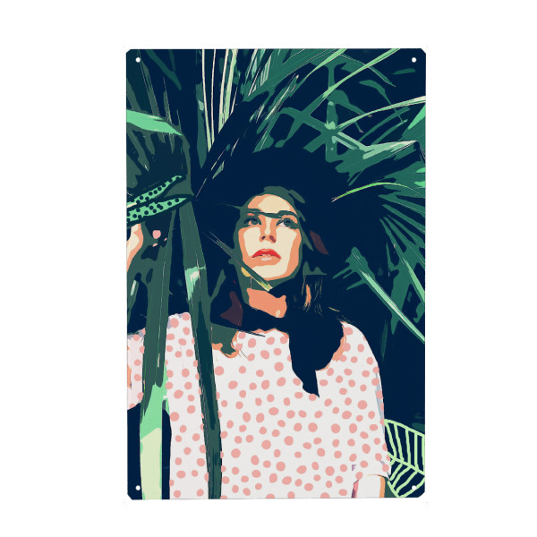 Metall Poster "Tropical Travel" artboxONE - Menschen - Woman,Girl,Vacation,Tropical - Blechschild