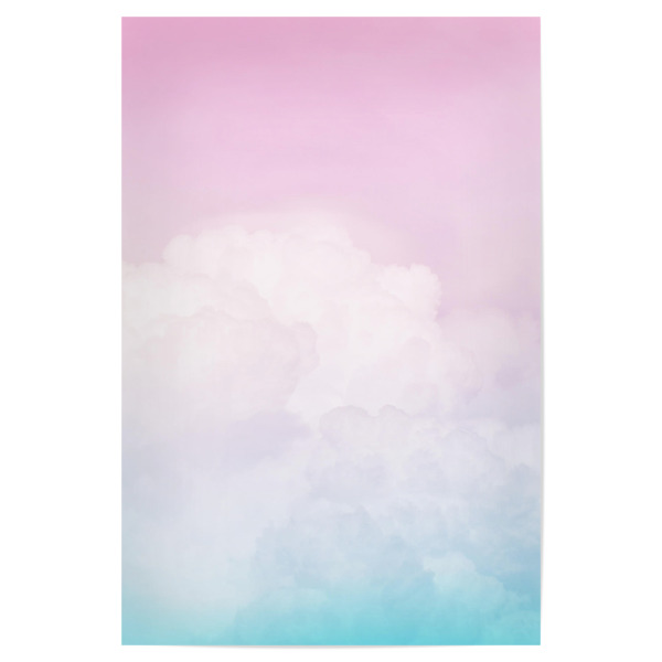Poster "Happy Pastel Clouds - Aqua Pink" artboxONE - Abstrakt - Himmel,Wolken,Pastell