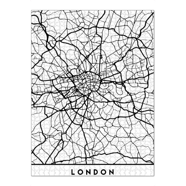 Puzzle Ravensburger "LONDON ENGLAND BLACK CITY MAP" artboxONE - Städte,Städte / London,Schwarzweiß,Kartografie