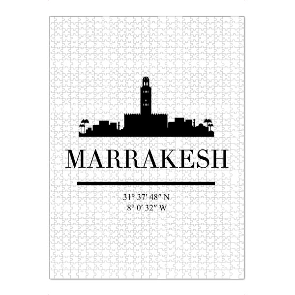 Puzzle Ravensburger "MARRAKESH MOROCCO BLACK SKYLINE" artboxONE - Städte,Schwarzweiß,Städte / Weitere