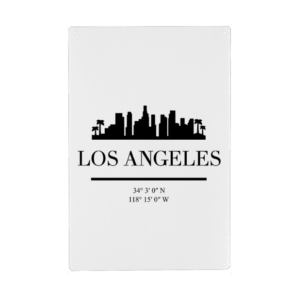 Holzbild "LOS ANGELES CALIFORNIA SKYLINE ART" artboxONE - Städte,Schwarzweiß,Städte / Los Angeles