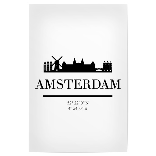 AMSTERDAM NETHERLANDS SKYLINE ART