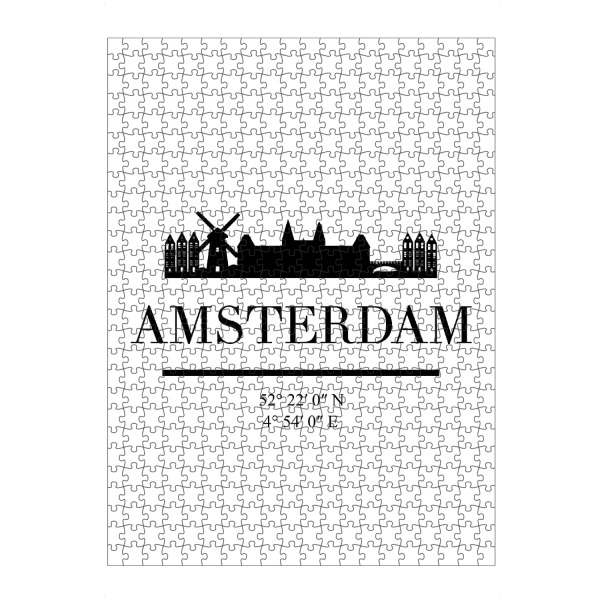 Puzzle Ravensburger "AMSTERDAM NETHERLANDS SKYLINE ART" artboxONE - Städte,Schwarzweiß,Städte / Amsterdam
