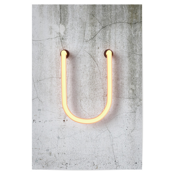 Poster "Neon Alphabet On - U" artboxONE - Buchstaben / U - Buchstabenset-neon1,Buchstabe-u,U,Abc,Buchstabe,Neon sign,Neon art