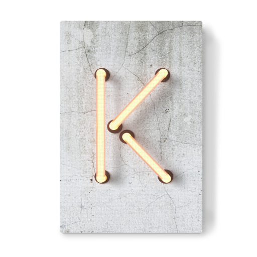 Neon Alphabet On - K