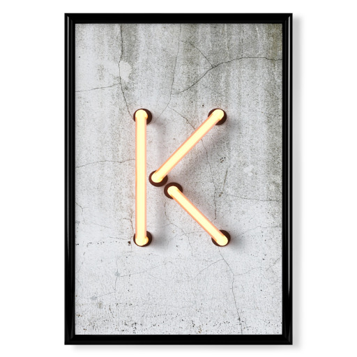 Neon Alphabet On - K