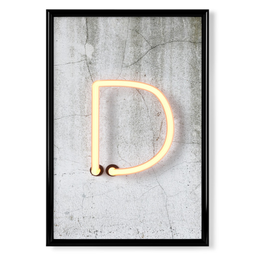 Neon Alphabet On - D