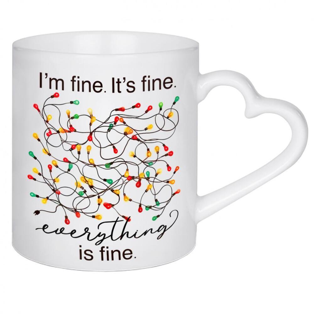 Herztasse "Verwirrte Weihnachtsbeleuchtung" artboxONE - Abstrakt,Weihnachten,Lehrersprüche,Lustig