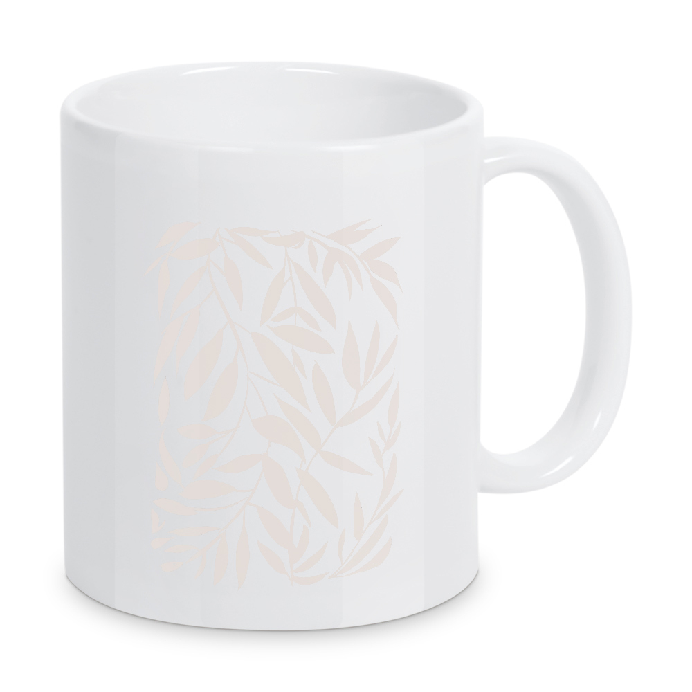 Tasse "Beige Japandi Blätter" artboxONE - Floral - Beige,Japandi,Blätter,Floral,Natur,Abstrakt,Pflanze,Botanisch