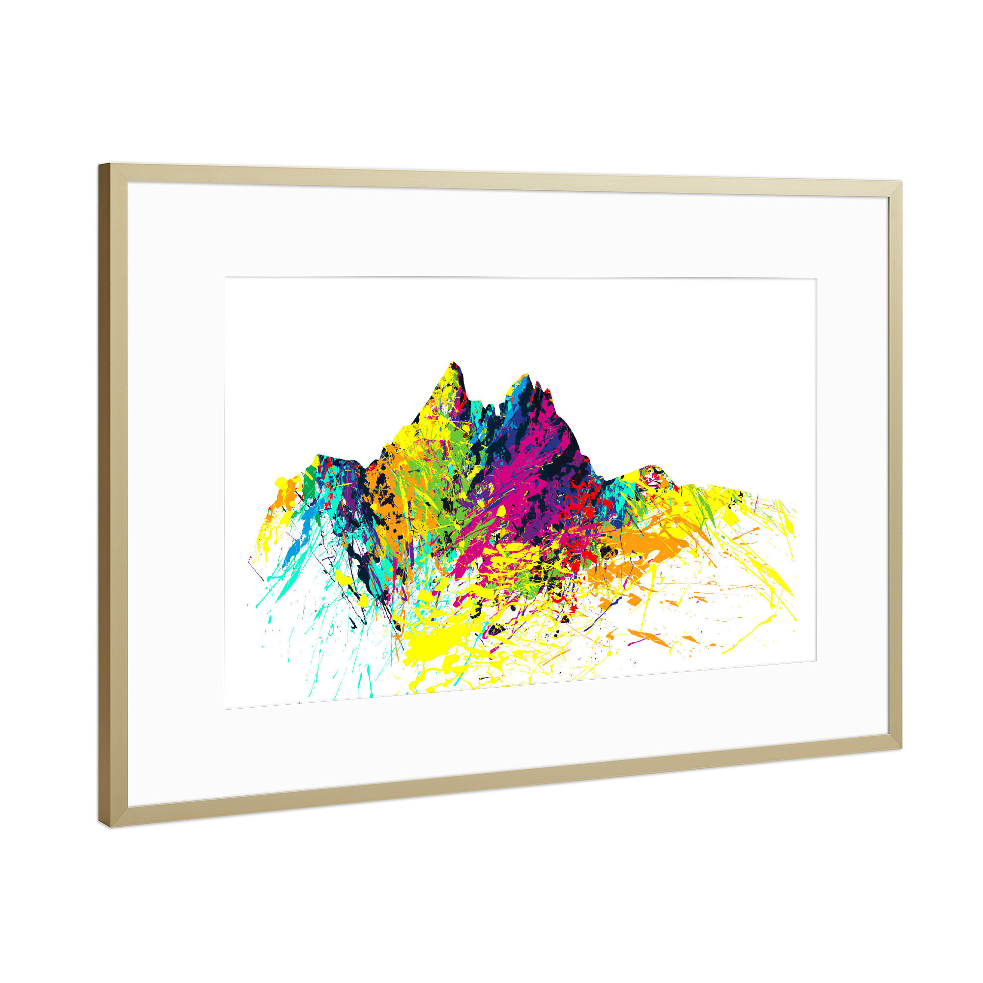 Poster mit Rahmen Gold "Pilatus color" artboxONE - Abstrakt - Pilatus,Alpen,Berg,Berge,Schweiz,Gebirge,Gipfel