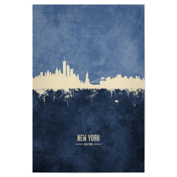 Poster "New York Skyline Navy" artboxONE - Städte / New York - New york,Skyline,Usa