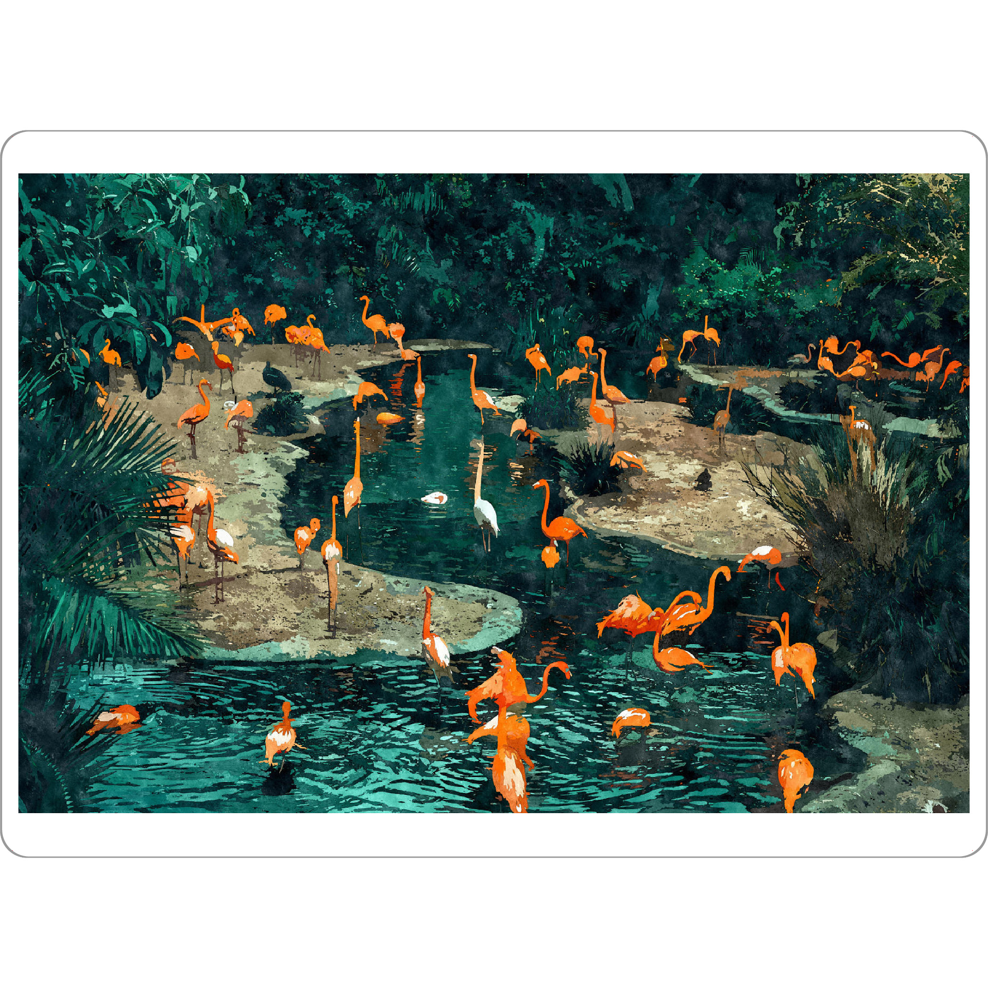 Tischset "Flamingo Creek" artboxONE - Tiere - Flamingo,Tropical,Exotic,Animals,Island,River - Bild flamingo