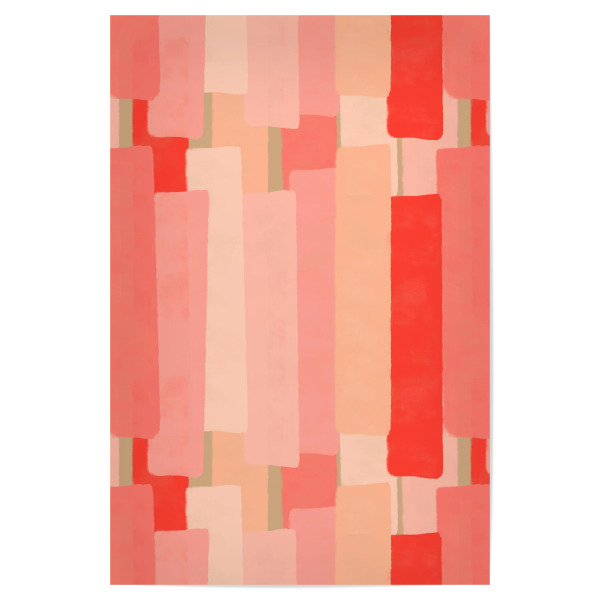 Poster "Like In Coral" artboxONE - Abstrakt - Living coral,Pantone 2019,Brush strokes