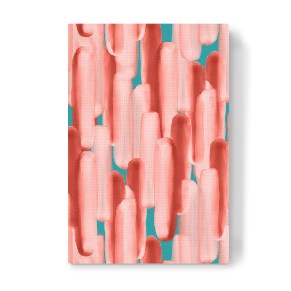 Leinwandbild "Live In Coral" artboxONE - Abstrakt - Living coral,Brush strokes,Pantone 2019