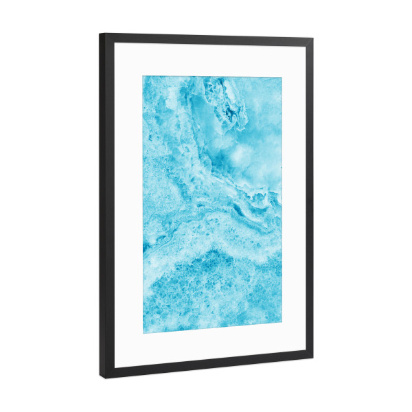 Poster mit Rahmen Schwarz (Metallic) "Aqua Marble Texture" artboxONE - Abstrakt,Marmor - Marmor
